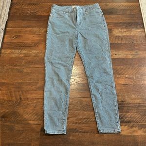 EUC Madewell Stripe Denim Mid Rise 29